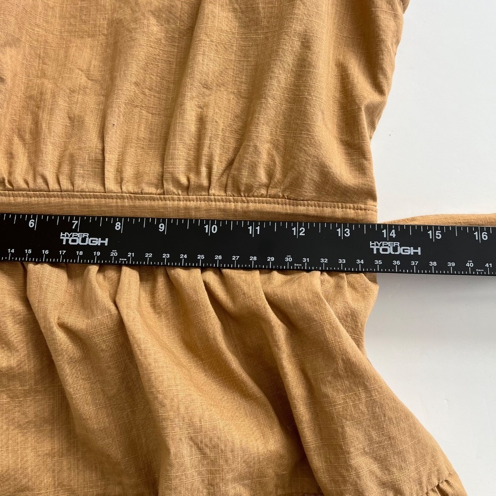 Nine West Mustard V-Neck Tiered Mini Dress - Picture 4 of 8